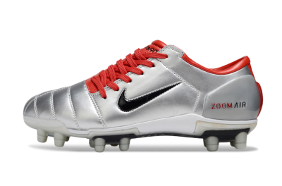 Men's Nike Air Zoom Total 90 III FG Firm Ground Low-Tops Football Boots - Silver/Black/Red