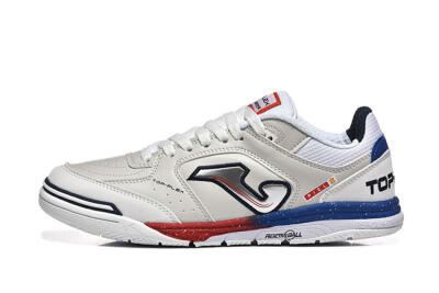 Men's Joma Top Flex IC Indoor & Futsal Low-Tops Football Shoes - White/Red/Blue
