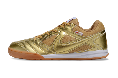 Men's Supreme x Nike SB Gato IC Indoor & Futsal Low-Tops Football Shoes - Gold/White/Brown