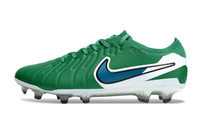 Men's Nike Tiempo Legend 10 Elite FG Firm Ground Low-Tops Football Boots - Green/Blue/White