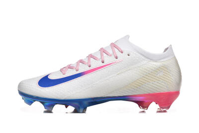 Men's Nike Air Zoom Mercurial Vapor 16 Elite FG Firm Ground Low-Tops Football Boots - White/Blue/Pink