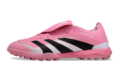 Men's Adidas Predator 25 Elite Foldover Tongue TF Artificial Turf Low-Tops Football Shoes - Pink/Silver/Black
