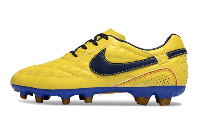 Men's Nike Tiempo Legend R10 Elite FG Firm Ground Low-Tops Football Boots - Yellow/Black/Blue