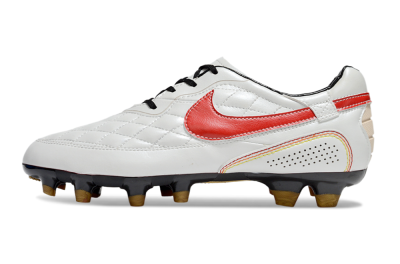Men's Nike Tiempo Legend R10 Elite FG Firm Ground Low-Tops Football Boots - White/Red/Yellow