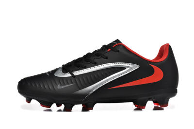 Men's Nike Phantom 6 Elite FG Firm Ground Low-Tops Football Boots - Black/Silver/Red