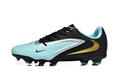 Men's Nike Phantom 6 Elite Low FG Firm Ground Low-Tops Football Boots - Jade/Black/Silver/Gold