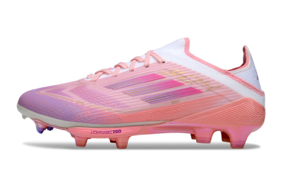 Unisex Adidas F50 Lightstrike Pro FG Firm Ground Low-Tops Football Boots - Pink/Purple/Gold