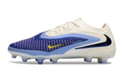 Unisex Nike Phantom 6 Elite Low FG Firm Ground Low-Tops Football Boots - Blue/White/Yellow