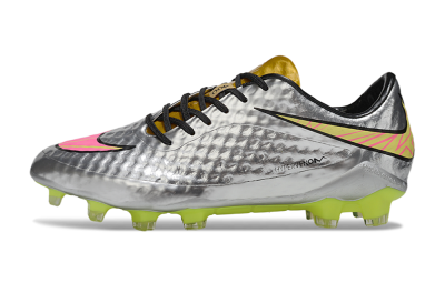 Men's Nike Hypervenom Phantom Rgn SE FG Firm Ground Low-Tops Football Boots - Silver/Pink/Gold