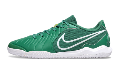 Men's Nike Tiempo Legend 10 Academy IC Indoor & Futsal Low-Tops Football Shoes - Green/White