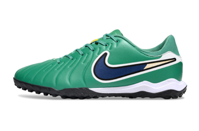 Men's Nike Tiempo Legend 10 Academy TF Artificial Turf Low-Tops Football Shoes - Green/Blue/White