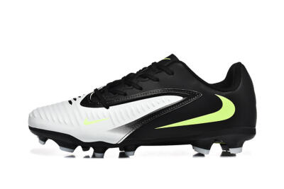 Men's Nike Phantom 6 Elite Low FG Firm Ground Low-Tops Football Boots - White/Black/Yellow