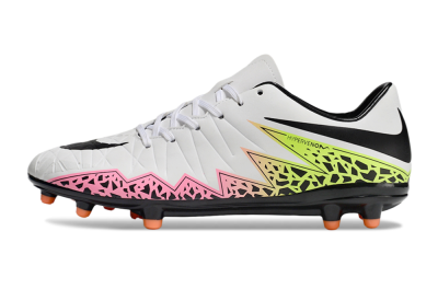 Men's Nike Hypervenom Phantom II RGN FG Firm Ground Low-Tops Football Boots - White/Pink/Yellow/Black