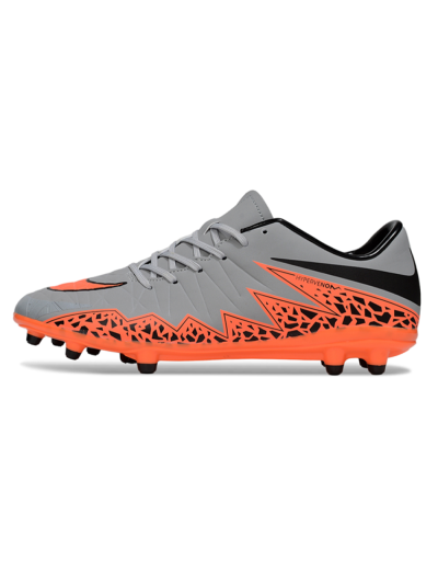 Men's Nike Hypervenom Phantom II FG Firm Ground Low-Tops Football Boots - Grey/Black/Orange