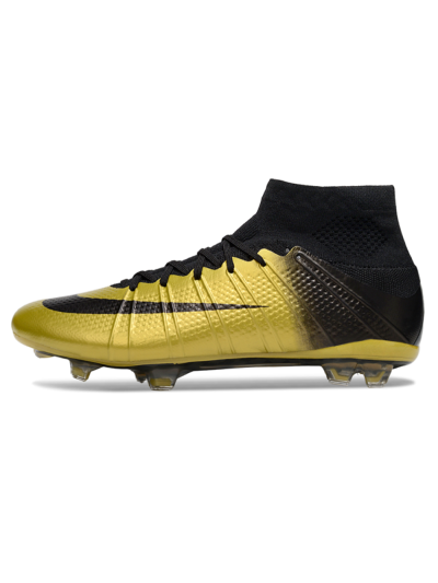 Men's Nike Zoom Mercurial Superfly 4 Elite FG Firm Ground High-Tops Football Boots - Gold/Black/White