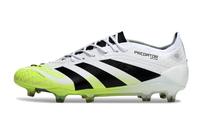 Men's Adidas Predator 25 Elite FG Firm Ground Low-Tops Football Boots - White/Black/Yellow