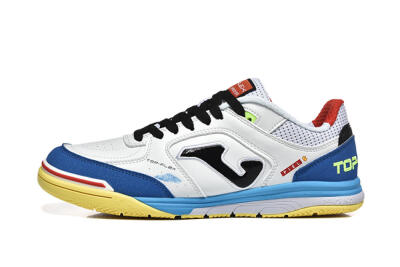 Men's Joma Top Flex IC Indoor & Futsal Low-Tops Football Shoes - White/Black/Blue