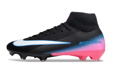 Men's Nike Air Zoom Mercurial Superfly 10 Elite SG Soft Ground High-Tops Football Boots - Black/White/Pink