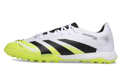 Men's Adidas Predator 25 Elite TF Artificial Turf Low-Tops Football Shoes - White/Black/Yellow
