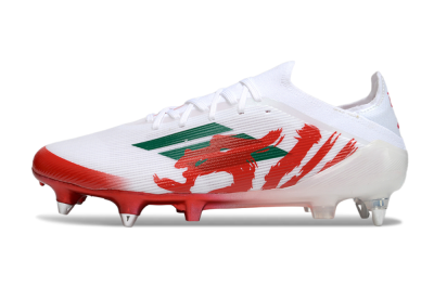Men's Adidas F50 Elite SG Soft Ground Low-Tops Football Boots - White/Green/Red