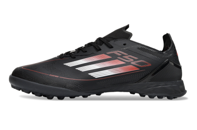 Men's Adidas F50 Elite TF Artificial Turf Low-Tops Football Shoes - Black/Silver/Red