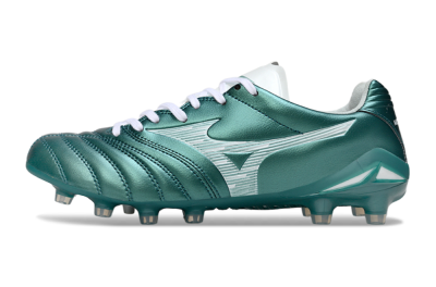 Men's Mizuno Morelia Neo 4 FG Firm Ground Low-Tops Football Boots - Green/White