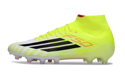 Men's Adidas F50+ Elite Mid FG Firm Ground High-Tops Football Boots - Yellow/Black/Red