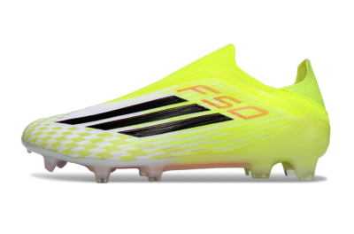 Men's Adidas F50+ Elite Laceless FG Firm Ground Low-Tops Football Boots - Yellow/Black/Red