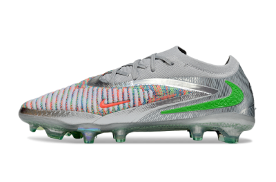 Unisex Nike Phantom 6 Elite Low FG Firm Ground Low-Tops Football Boots - Silver/Red/Yellow