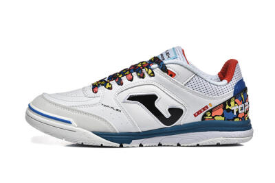 Men's Joma Top Flex IC Indoor & Futsal Low-Tops Football Shoes - White/Blue/Red/Yellow