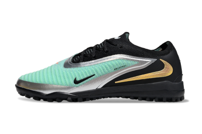 Men's Nike Phantom 6 Elite TF Artificial Turf Low-Tops Football Shoes - Jade/Silver/Black