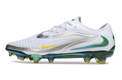 Men's Nike Phantom 6 Elite FG Firm Ground Low-Tops Football Boots - White/Silver/Yellow