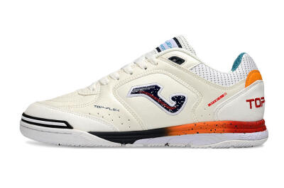 Men's Joma Top Flex IC Indoor & Futsal Low-Tops Football Shoes - White/Black/Red