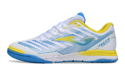 Men's Joma Top Flex IC Indoor & Futsal Low-Tops Football Shoes - White/Blue/Yellow