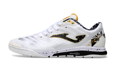 Men's Joma Top Flex IC Indoor & Futsal Low-Tops Football Shoes - White/Black/Gold