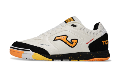 Men's Joma Top Flex IC Indoor & Futsal Low-Tops Football Shoes - White/Yellow/Black