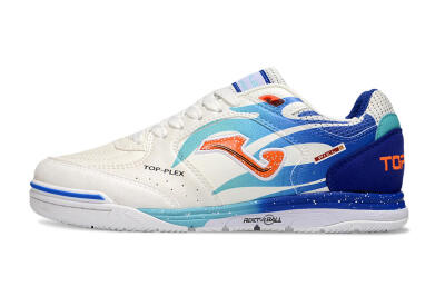 Men's Joma Top Flex IC Indoor & Futsal Low-Tops Football Shoes - White/Red/Blue