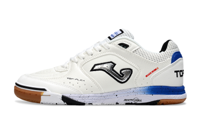Men's Joma Top Flex IC Indoor & Futsal Low-Tops Football Shoes - White/Silver/Blue
