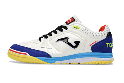 Men's Joma Top Flex IC Indoor & Futsal Low-Tops Football Shoes - White/Black/Blue