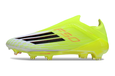 Men's Adidas F50+ Elite Lightstrike Pro Laceless FG Firm Ground Low-Tops Football Boots - Yellow/Black/Red