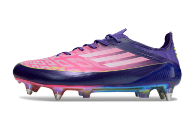 Men's Adidas F50 Elite SG Soft Ground Low-Tops Football Boots - Pink/Blue/Yellow