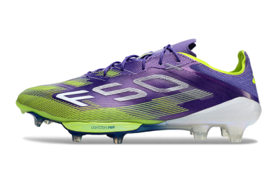 Men's Adidas F50+ Elite Lightstrike Pro FG Firm Ground Low-Tops Football Boots - Purple/Yellow/White