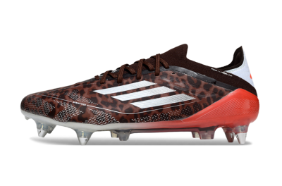 Men's Adidas F50 Elite SG Soft Ground Low-Tops Football Boots - Leopard/Red/Silver