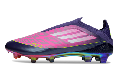 Unisex Adidas F50 Elite Laceless FG Firm Ground Low-Tops Football Boots - Pink/Purple/Yellow