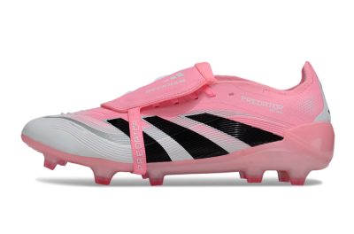 Unisex Adidas Predator 25 Foldover Tongue FG Firm Ground Low-Tops Football Boots - Pink/White/Black