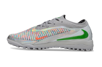 Men's Nike Phantom 6 Low Elite TF Artificial Turf Low-Tops Football Shoes - Grey/Silver/Yellow