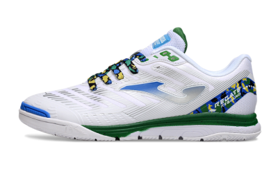 Men's Joma Top Flex IC Indoor & Futsal Low-Tops Football Shoes - White/Silver/Blue