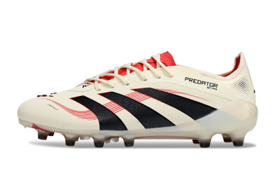 Men's Adidas Predator 25 Elite AG Artificial Grass Low-Tops Football Boots - White/Black/Red