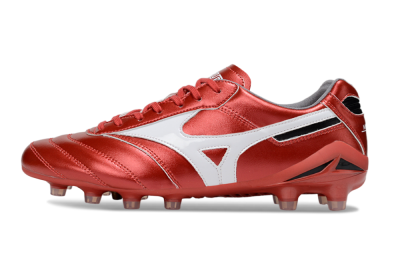 Men's Mizuno Morelia 2 FG Firm Ground Low-Tops Football Boots - Red/White