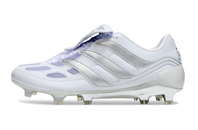 Men's Adidas Predator Precision Elite Foldover Tongue FG Firm Ground Low-Tops Football Boots - Beige/White/Silver